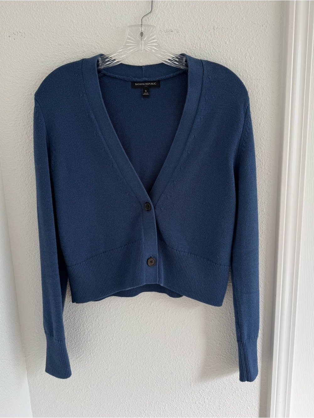 Banana Republic Deep Blue V-Neck Button Cardigan